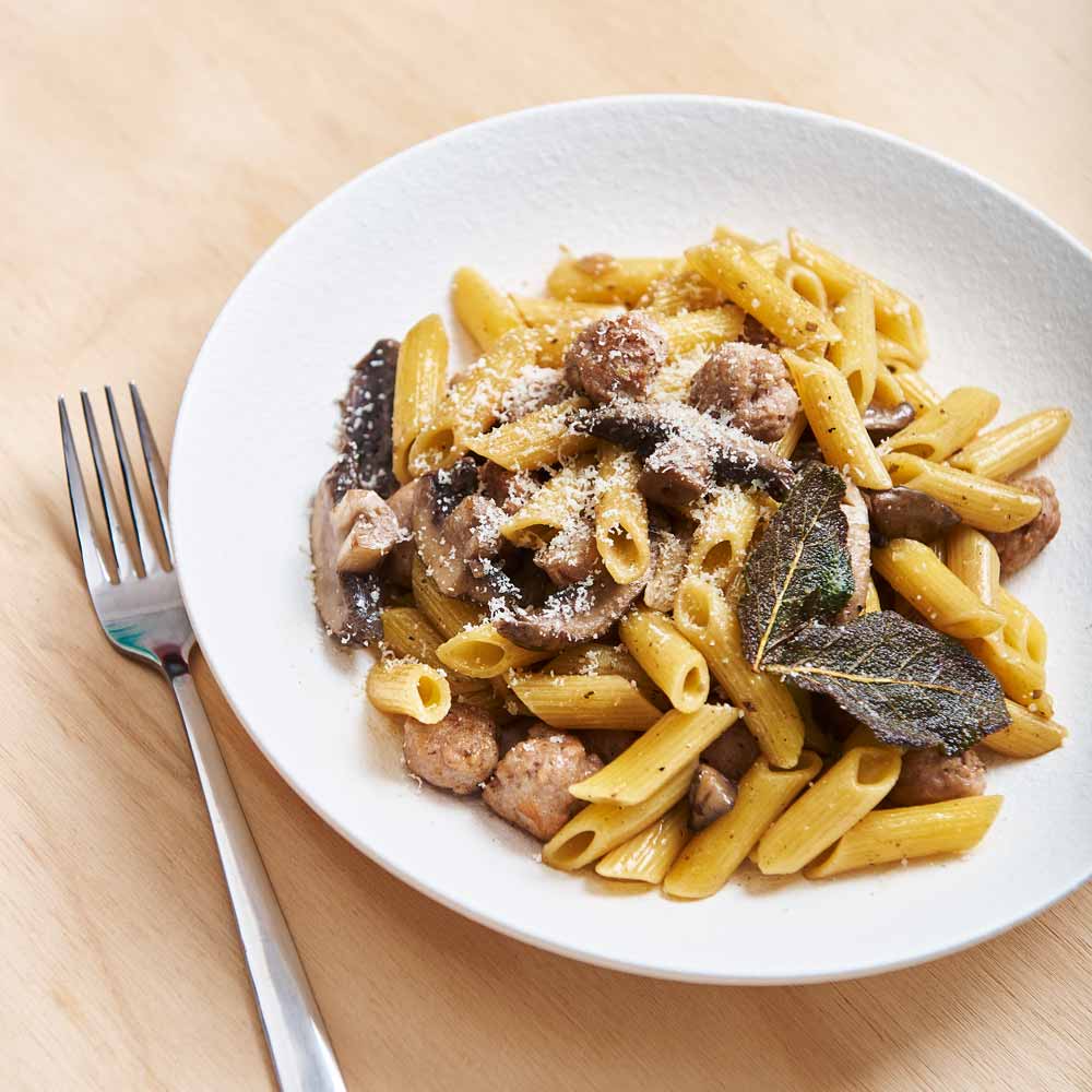 Burnt Butter Sage and Meatballs with Vetta Rural Aid Penne